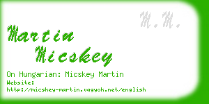 martin micskey business card